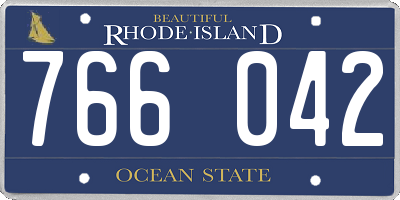 RI license plate 766042