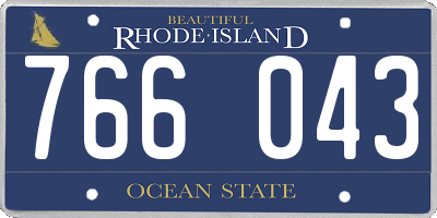 RI license plate 766043