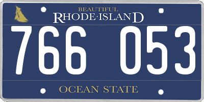RI license plate 766053