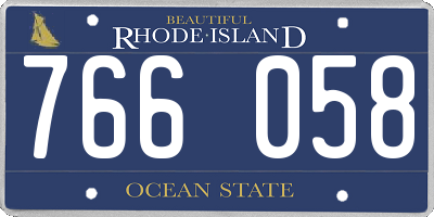 RI license plate 766058