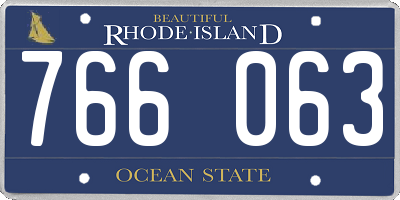RI license plate 766063