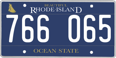RI license plate 766065
