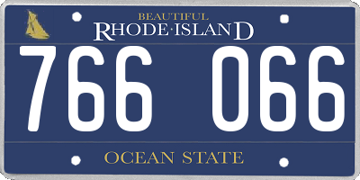 RI license plate 766066