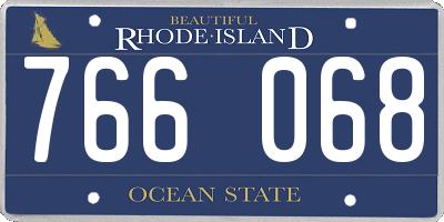 RI license plate 766068