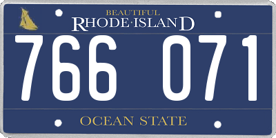 RI license plate 766071