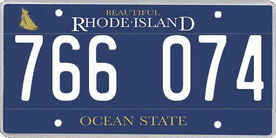 RI license plate 766074