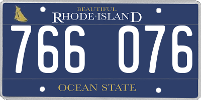RI license plate 766076