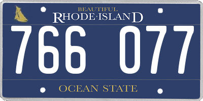 RI license plate 766077