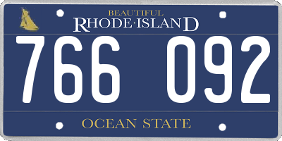 RI license plate 766092