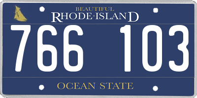 RI license plate 766103
