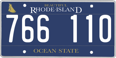 RI license plate 766110