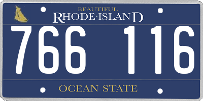 RI license plate 766116