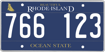 RI license plate 766123
