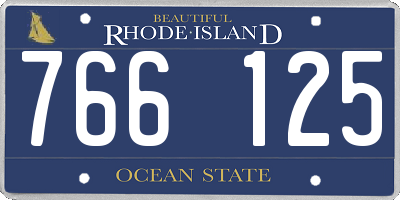RI license plate 766125