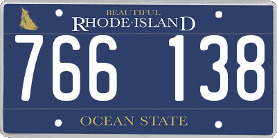 RI license plate 766138