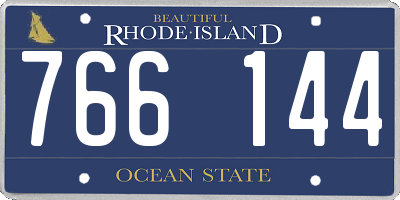 RI license plate 766144
