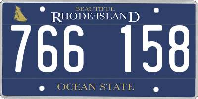 RI license plate 766158