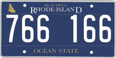 RI license plate 766166
