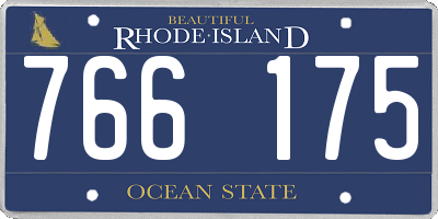 RI license plate 766175