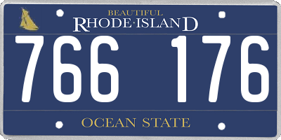 RI license plate 766176