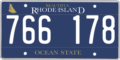 RI license plate 766178