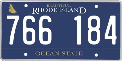 RI license plate 766184