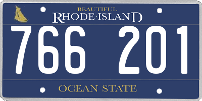 RI license plate 766201