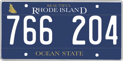 RI license plate 766204