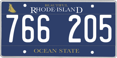 RI license plate 766205