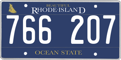 RI license plate 766207