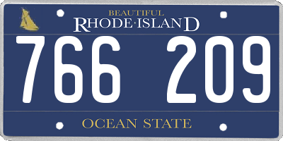 RI license plate 766209