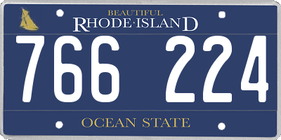 RI license plate 766224