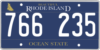 RI license plate 766235