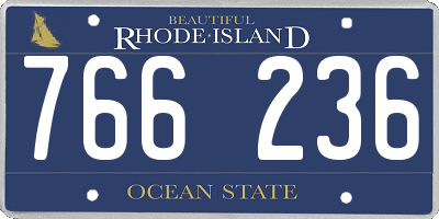 RI license plate 766236
