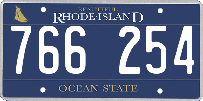 RI license plate 766254