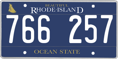 RI license plate 766257
