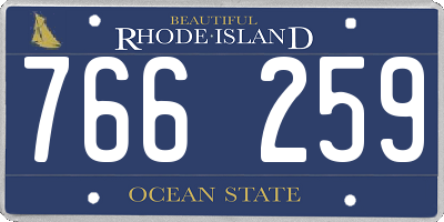 RI license plate 766259