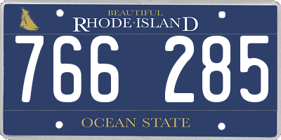 RI license plate 766285