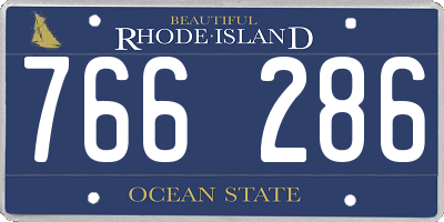 RI license plate 766286