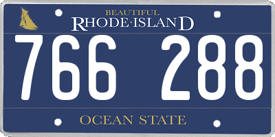 RI license plate 766288