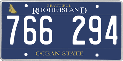 RI license plate 766294