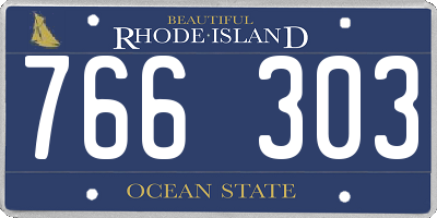 RI license plate 766303
