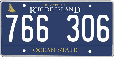 RI license plate 766306