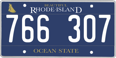 RI license plate 766307