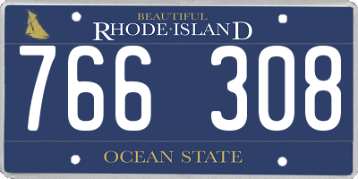 RI license plate 766308