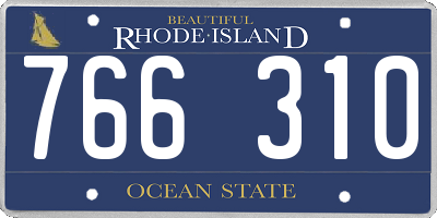 RI license plate 766310