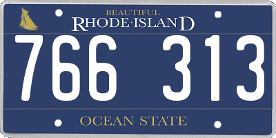 RI license plate 766313