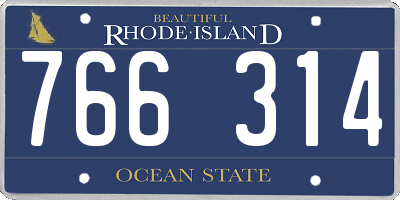 RI license plate 766314