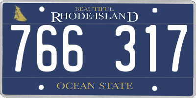 RI license plate 766317