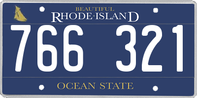 RI license plate 766321